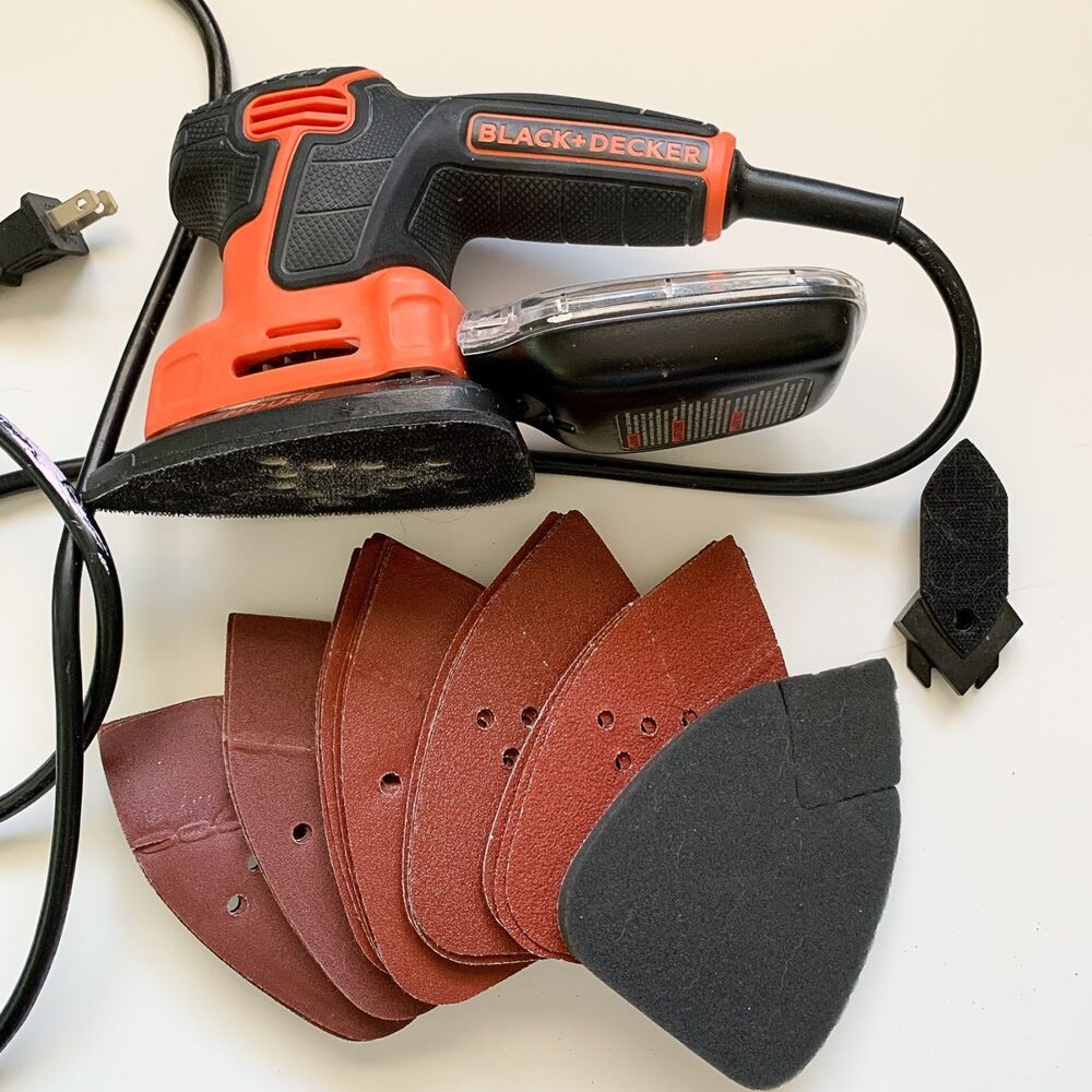 Black + Decker Mouse Sander Compact Detail Power Sander BDEMS120 w/ Sand Paper